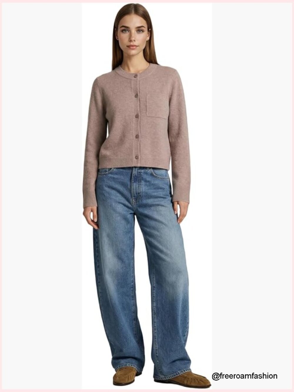 Women's 100% Cashmere Cropped Cardigan with Pocket